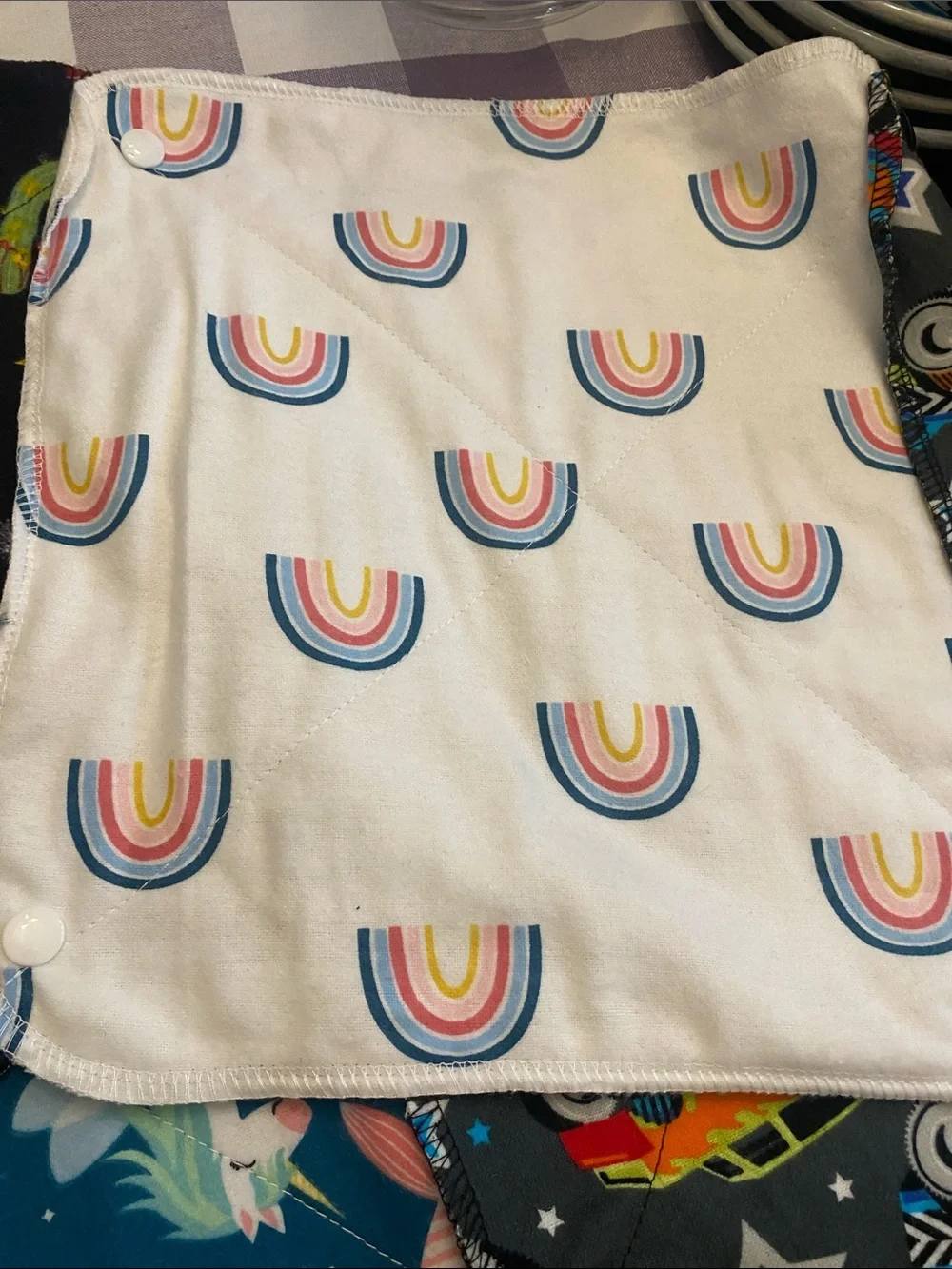 Kids Soft Reusable Bath Washcloths - Multicolor Rainbow & Pattern Set, set of 6